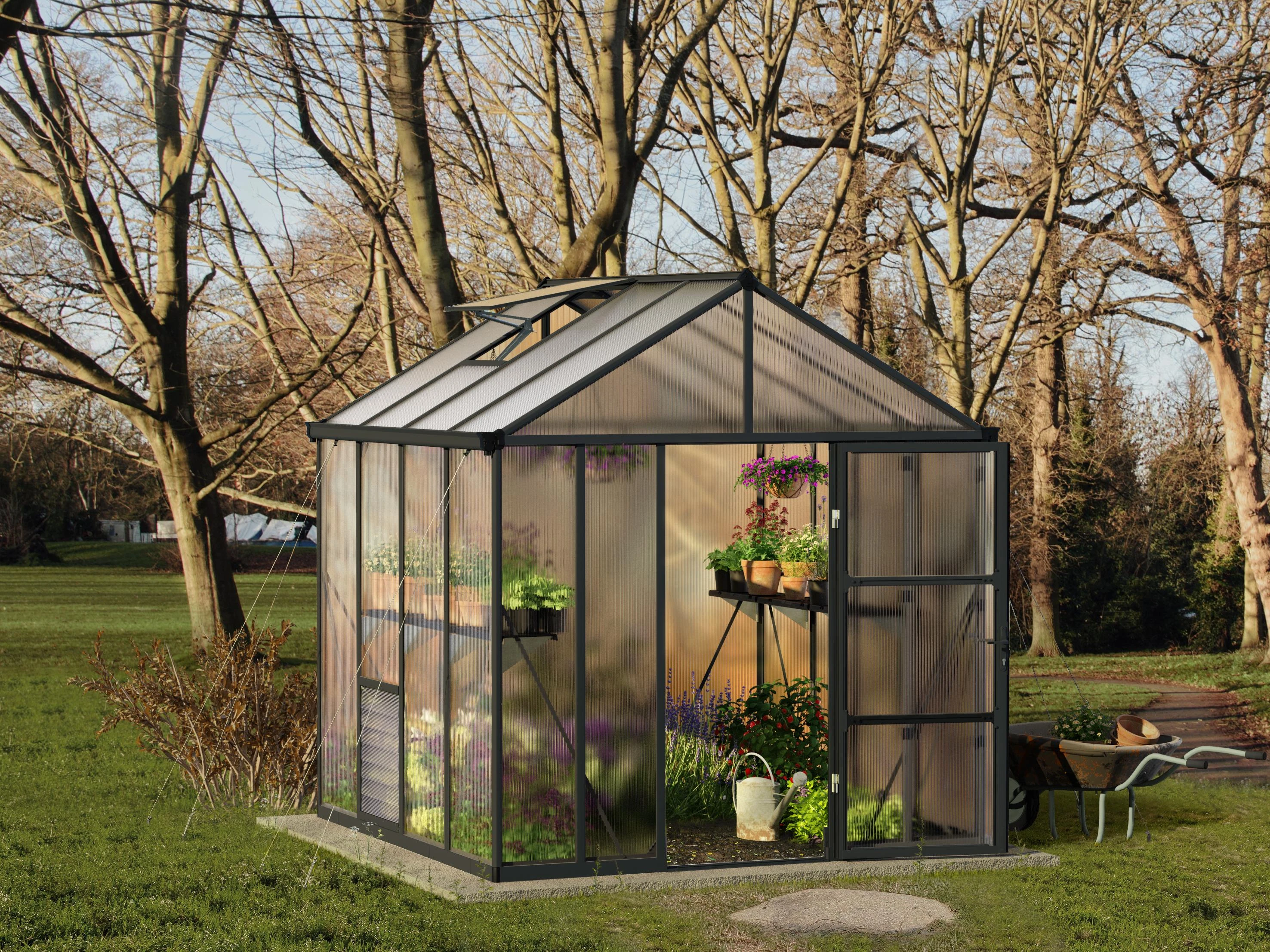 Palram Canopia Tuinkas Glory 244 x 244 cm Antraciet - Afbeelding 1